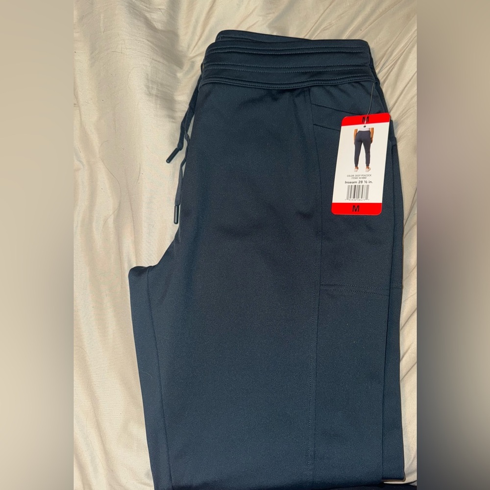 Deep Peacock Joggers.  28 1/2 in inseam